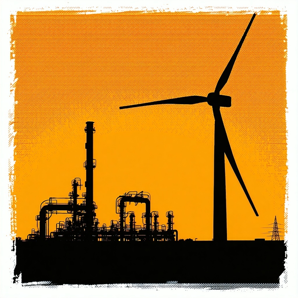 generate a 2d image depicting energy tariffs specifically the supply of gas and electricity The image should be in black against an orange background-1