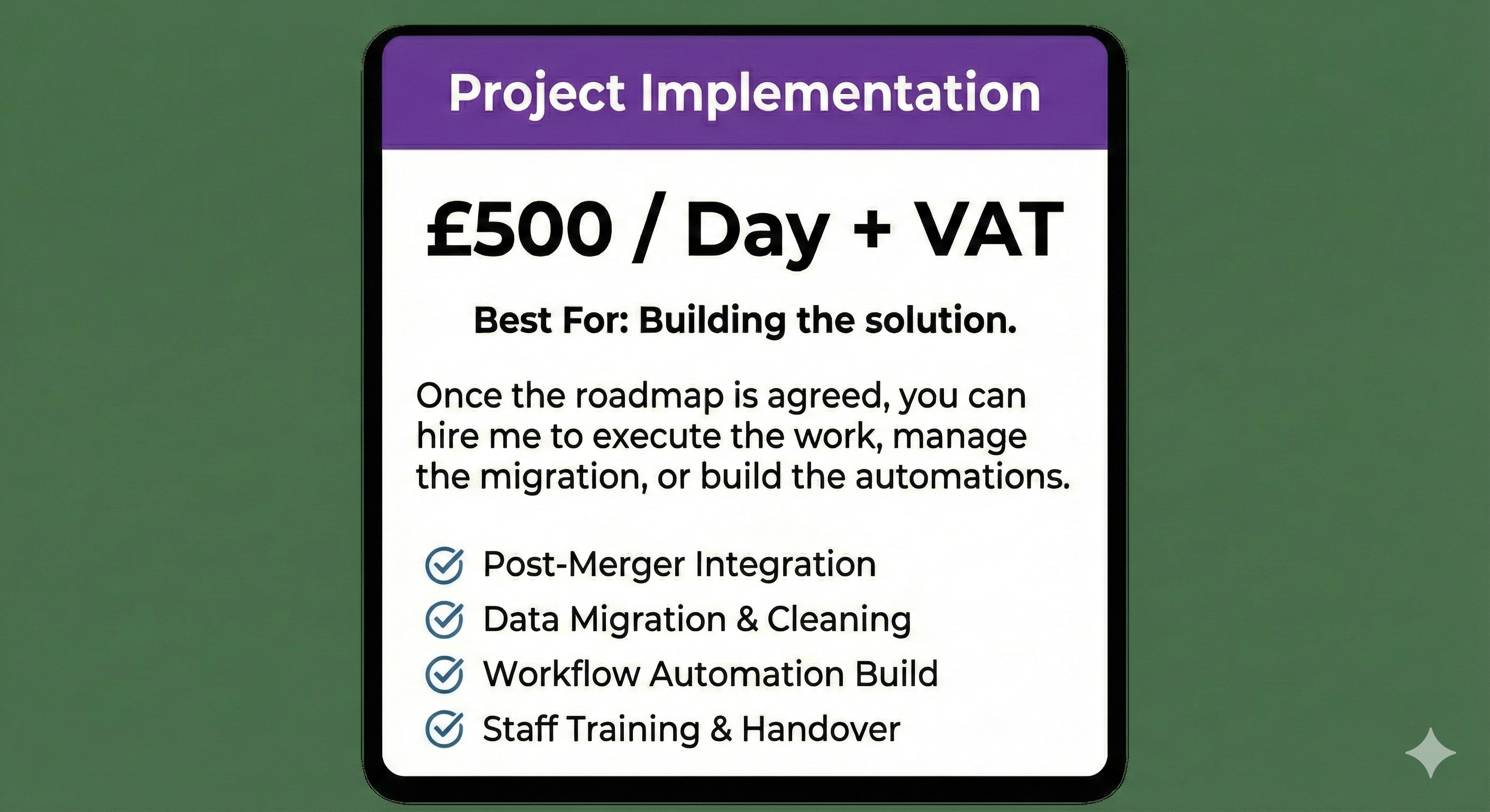 Project Implementation Price Card-1